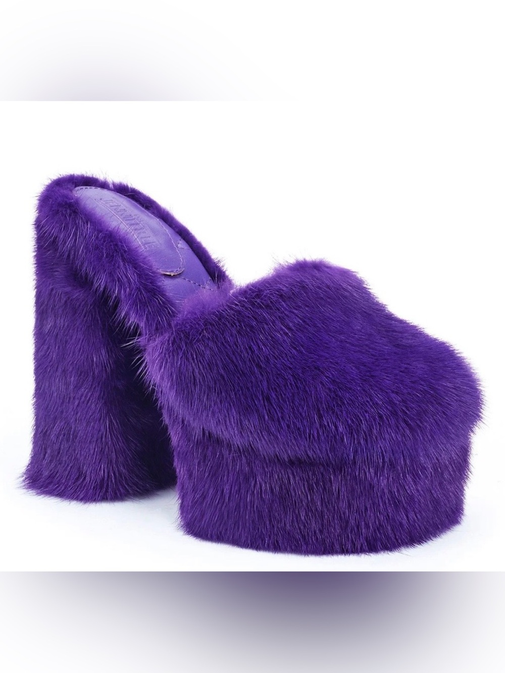 Jennifer Le Purple Fur Mule